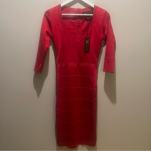 Kardashian Kollection Dresses & Skirts - 2/$50 Kardashian Kollection Red Knit Bodycon Dress XS NEW NWT